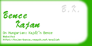 bence kajan business card